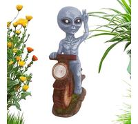 Kanoauo Statua Alien,Scultura in Resina da Esterno a Tema Sci-Fi - Lampada Solare da Giardino Resistente alle Intemperie per Cortile Balcone Terrazzo Collezione Mostrabile