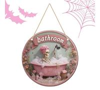 Kanoauo Targhetta per porta di Halloween, in legno, per interni ed esterni, da parete