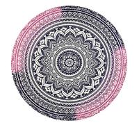 Kanpola, telo da spiaggia rotondo Mandala, telo da spiaggia, yoga, per picnic e campeggio, Poliestere, e, 147cm/57.8"