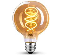 KANQIAO Lampadine E27 Vintage 4W Dimmerabile G80 Φ80mm - Ambra, 1 pezzi | Lampadina LED E27 luce calda filamento LED Retro Decorativo per la nostalgia e l'illuminazione retrò in casa Café Bar