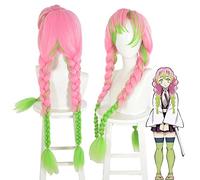 Kanroji Mitsuri Parrucca Cosplay per Demon Slayer Rosa e Verde Parrucca Halloween