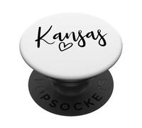 Kansas Heart - Maglia da donna Love Kansas PopSockets PopGrip Adesivo