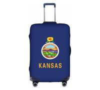 Kansas State Flag Print Unique Travel Luggage Cover Lavabile Anti Graffio Valigia Protector per Vacanze, bianco, X-Large