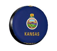 Kansas State Flag Tire Cover 14-17 "Wheel Tyr Diametertrailer Auto Camion Pvc Impermeabile Protezione Antipolvere