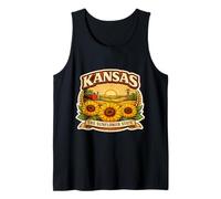 Kansas The Sunflower State Souvenir Visitatore Memorabilia Viaggio Canotta
