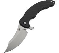 Kansept Gilgamesh Stonewashed CPM S35VN Twill Carbon Fiber,G10,Stonewashed Titanium K1128A1