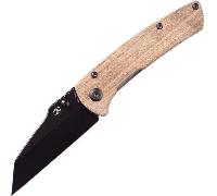 Kansept Main Street Black TiCn Coated and Stonewashed 154CM Brown Micarta T1015A7