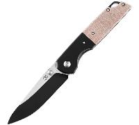 Kansept Warrior Lama Drop Point D2 Rivestita in TiCn Nero Macchinata, Bolster in Alluminio Anodizzat