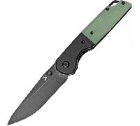 Kansept Warrior Lama Drop Point in D2 con Rivestimento TiCn Nero e Stonewashed, Bolster in Alluminio