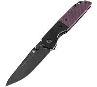 Kansept Warrior Lama Drop Point in D2 Rivestita in TiCn Nero e Stonewashed, Bolster in Alluminio Ano