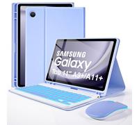 kantaj Custodia Tastiera Retroilluminata con Mouse per Samsung Galaxy Tab A9 Plus 11 Pollici Tastiera Bluetooth Senza Fili Dechatable Smart Cover per Galaxy A9 + Custodia Tablet con Tastiera e