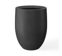 Kante atural - Fioriera alta in cemento, grande vaso decorativo per interni ed esterni, nero brunito, altezza 55,1 cm