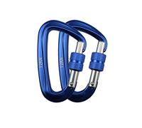 Kanuo Moschettone da Arrampicata con Blocco, Fibbia di Sicurezza con Blocco Dado per Impieghi Gravosi da, Adatto per Alpinismo, Amache, Campeggio, Attrezzatura da Esterno，6 Moschettoni(12KN-Blu)