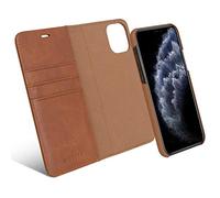 KANVASA Custodia iPhone 11 Pro Flip Case Pelle Marrone Portafoglio Rimovibile Protezione Folio in Autentica Pelle 2 in 1 Cover Magnetica per Apple iPhone 11 Pro (5.8") - Ricarica Wireless