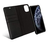 KANVASA Custodia iPhone 11 PRO Flip Case Pelle Nero Portafoglio Rimovibile Protezione Folio in Autentica Pelle 2 in 1 Cover Magnetica per Apple iPhone 11 PRO (5.8") - Supporta la Ricarica Wireless