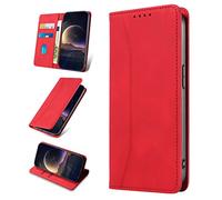 KANVOOS Cover per Huawei P20 Lite, Cover a Libro Portafoglio in Pelle PU [Porta Carte] [Magnetica], Antiurto Flip Case Custodia per Huawei P20 Lite (Rosso)