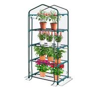 KANWOD KGAGH-1550 - Serra da Giardino con 4 Ripiani, con Porta Arrotolabile, Trasparente, Stabile e Facile da Montare, Serra per Piante da Esterno per Balcone, Terrazza e Giardino, 158 x 68 x 50 cm