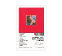 Kanye Poster & West My Beautiful Dark Twisted Fantasy 2010, poster su tela con copertina di album musicali, poster da parete per soggiorno, camera da letto, 30 x 45 cm
