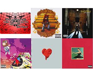 Kanye West - Kanye West: First 5 Studio Album Art Card The College Dropout / My Beautiful Dark Twisted Fantasy / Graduation / 808s & Heartbreak / Late Registration