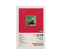 Kanye West Poster con copertina di album My Beautiful Dark Twisted Fantasy, poster decorativo da parete su tela, stampa artistica moderna per camera da letto, 30 x 45 cm