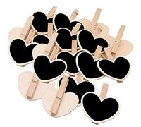 Kanyka 30 Mini lavagna legno messaggio Piccola Lavagnette Segnaposto Lavagna Legno Clip come targhetta Per Promemoria, Segni Numero Tavolo, Matrimonio, Bar, Etichetta Alimentare, Decorazioni Per Feste