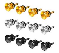 Kanylavy 12 bottoni per tracolla per chitarra, perni di bloccaggio in metallo, per chitarra acustica, chitarra elettrica, basso, ukulele