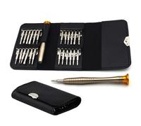 Kanylavy 1Set 25-in-1 Custodia in pelle con Pentagonale Telefono Mobile Orologio di Precisione Occhiali Set di Cacciaviti in Alluminio Set di Cacciaviti per Gioielli Multi- Acciaio