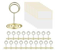 Kanylavy 20 segnaposto, segnaposto, segnaposto, segnaposto, segnaposto, segnaposto, segnaposto, segnaposto, biglietti da tavolo, filo metallico dorato, per foto, menu, promemoria, note