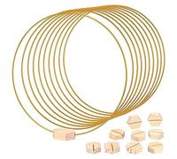 Kanylavy Cerchi in metallo con ghirlanda floreale in metallo con 10 segnaposto, 30 cm, anello floreale in metallo per matrimonio