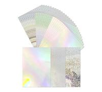 Kanylavy Confezione da 30 cartoncini lucidi fluorescenti, formato A4, carta a specchio per la creazione di biglietti e scrapbooking