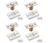 Kanylavy Confezione da 4 chiusure a sfera per porte interne, con doppio cuscinetto a sfera regolabile, colore argento