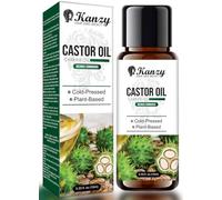 Kanzy Olio di Ricino per Ciglia e Sopracciglia 10ml Olio di Ricino per Capelli, Unghie, Pelle e Barba 100% Pura Biologico Castor Oil con Set di Pennelli