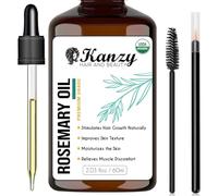 Kanzy Olio di Rosmarino per Capelli 60ml, Pure Organic Olio Rosmarino Capelli per Barba, Sopracciglia, Ciglia e Crescita Capelli come Trattamento Anticaduta per Donne/Uomini