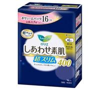 Kao - Laurier Happy Skin Volume Pack Super Slim For Heavy Flow At Night With Wings 40cm 16 pcs