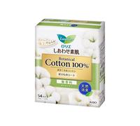 Kao - Laurier Shiawase Sokuhada Botanical Natural Cotton 100% Natural Deodorizer Panty Liner - 54pezzi - Fragrance Free