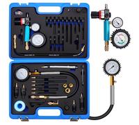 KAOLALI 46 Pezzi Tester di Compressione per Motori a Benzina e Diesel, Tester di Perdita di Pressione 0-725 psi, Testers Motore per Motori Diesel e Benzina HDi, TDCi, M24, M22, M20, M14, M12, M10, M8