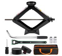 KAOLALI Cric Per Auto 3T/3000kg, Cric Auto Con Universale Tampone In Gomma, Cric a Forbice Per Auto Con Chiave Per Dadi Ruota Portatile, Kit Di Emergenza Per Auto SUV Tesla Model 3/Y/S/X