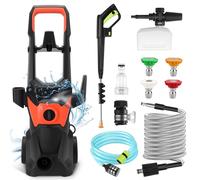 KAOLALI Idropulitrice, 3000W Pressione di Esercizio, Portata 336 l/h, con 4 Ugelli, Lancia Schiumogena, per Pavimenti da Giardino, Recinzioni, Casa, Auto