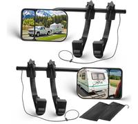 KAOLALI Specchietti Esterni per Camper Caravan, Caravan Specchi Supplementari Specchietto di Traino per Auto, Specchio del Rimorchio Regolabile per Tutti i Tipi di Veicoli Comuni (2 pezzi)
