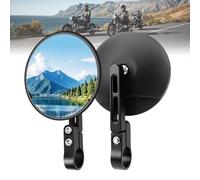 KAOLALI Specchietti Moto Omologati E24, 2 Pezzi Specchio Laterale Rotondo per Manubrio 22mm-25,4mm, Specchietto Moto Ruotabile a 360°, Tondi Specchi End Bar per Bici Scooter ATV