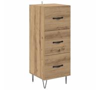 Kaorsrow Credenza in rovere Artisan, 34,5 x 34 x 90 cm, comò con 3 cassetti | Sottile miracolo dello spazio per soggiorno e corridoio. 3 scomparti creano ordine con il minimo spazio in casa.