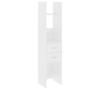 Kaorsrow Libreria bianca, 40 x 35 x 180 cm, in legno | Scaffale sottile per soggiorno con 4 scomparti e 2 cassetti per libri e decorazioni dal design senza tempo.