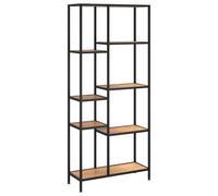 Kaorsrow Libreria da 80 x 30 x 180 cm, in legno e acciaio | Scaffale salvaspazio a più ripiani con protezione antiribaltamento per soggiorno, camera da letto e ufficio
