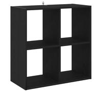 Kaorsrow Libreria nera effetto rovere, 4 scomparti, 68,5 x 32 x 68,5 cm | Scaffale compatto a cubo con 4 scomparti aperti per soggiorno e ufficio. Materiale in legno di facile manutenzione dal look