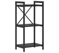 Kaorsrow Libreria nera effetto rovere, 40 x 30 x 85 cm | Scaffale compatto dal design industriale in legno e acciaio per soggiorno, camera da letto o corridoio con capacità di carico