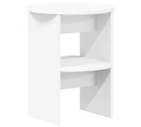 Kaorsrow Mobile laterale bianco, Ø 40 x 50 cm, tavolino in legno | Comodino rotondo compatto per camera da letto e corridoio: ripiano stabile in legno con capacità di carico di 60 kg.