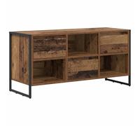 Kaorsrow Mobile per TV, 100 x 36 x 49,5 cm, effetto legno anticato, con | Armadio fonografico industriale marrone per soggiorno e camera da letto, il ripiano a due livelli offre uno spazio ordinato.