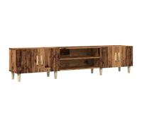 Kaorsrow Mobile TV effetto legno anticato, 180 x 31,5 x 40 cm, con 4 ante | Elegante mobile basso effetto legno anticato per soggiorno, offre molto spazio dietro 4 ante e una presa stabile sulle gambe