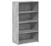 Kaorsrow Mobiletto alto in legno grigio cemento, 70 x 41 x 124 cm | Elegante armadio multiuso effetto cemento per soggiorno e corridoio, offre ripiani versatili e ordinati.