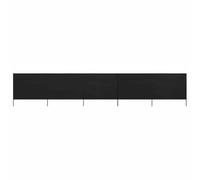 Kaorsrow Paravento pieghevole, 5 pezzi, 600 x 120 cm, nero, protezione da sguardi indiscreti e paravento in tessuto non tessuto, con 6 pali in legno, per campeggio, giardino e spiaggia